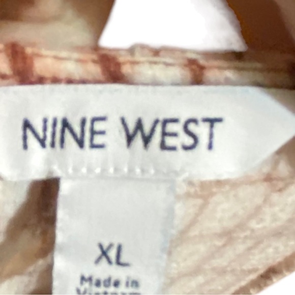 Nine West Fit & Flare Brown & Cream 3/4 Sleeve Dress Size XL - Picture 7 of 8